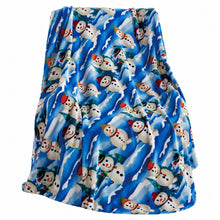 Kate Aurora Holiday Living Ultra Soft & Cozy Christmas White Snowman Plush Accent Throw Blanket - 50 in. W x 60 in. L