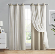 Kate Aurora Basic Elegance 2 Pack Double Layered Hotel Chic Sheer Light Defusing Curtains - 38 in. W x 84 in. L, Taupe