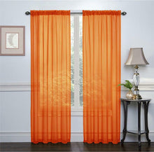 GoodGram 2 Piece Rod Pocket Elegant Sheer Voile Curtain Panels - 52 in. W x 84 in. L, Orange/Pumpkin