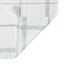 Kate Aurora Berkshire Cotton Plaid Fringed Accent Throw Blanket - 50 in. W x 60 in. L - Iceberg Green