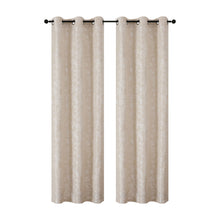 Kate Aurora 2 Piece Maxie Floral Grommet Top Window Curtain Panels - 84 in. Long - Beige