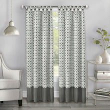 Kate Aurora 2 Pack: Modern Chic Geometric Tab Top Window Curtain Panels - 52 in. W x 63 in. L, Gray