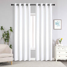 Kate Aurora Costanza 2 Piece Room Darkening Grommet Top Textured Window Curtain Panels - White