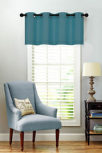 Kate Aurora Oversized Grommet Top Solid Color Window Valance - 50 in. W x 18 in. L, Monroe Teal
