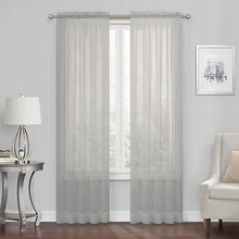 Kate Aurora Premium Rod Pocket Sheer Voile Single Window Curtain Panel - 84 in. Long - Silver