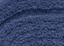 Kate Aurora Spa Retreat 100% Pile Cotton 2 Piece Oval Bath Rug Set - Navy