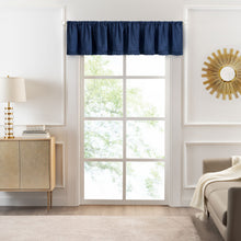 Kate Aurora Lux Living Rod Pocket Pleated Chenille Window Valance - Navy