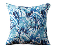 Kate Aurora 2 Piece Blue Tropical Floral Indoor/Outdoor Oversized & Overfilled Zippered Throw Pillow - 20" X 20"