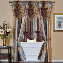GoodGram Ombre Crushed Satin Sheer Single Window Curtains & Valances - 46 in. W x 42 in. L Single Valance, Chocolate