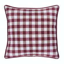 Kate Aurora 2 Pack Country Farmhouse Buffalo Plaid Zippered Pillow Covers - 18 in. W x 18 in. L, Burgundy