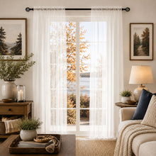 Kate Aurora Beach Sheer Elegance 3 Piece Window Curtain & Crystal Beaded Valance Set - Aqua