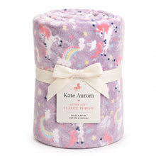 Kate Aurora Ultra Soft & Plush Unicorn And Rainbows Accent Throw Blanket - 50 in. x 60 in.