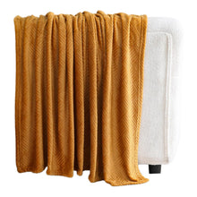 Kate Aurora Ultra Soft & Plush Hypoallergenic Boston Geo Accent Fleece Throw Blanket - 50" x 60" - Gold