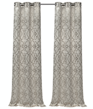 Kate Aurora 2 Piece Geo Sheen Palladian Grommet Top 88% Blackout Curtain Panels - 84 in. Long - Linen