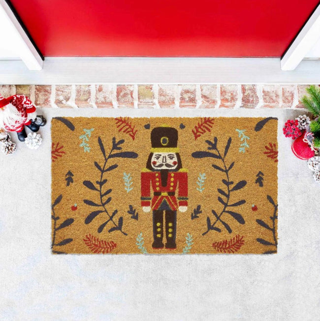 Kate Aurora Christmas Nutcracker Toy Soldier Bristled Coir Outdoor Welcome Mat - 18"x30"