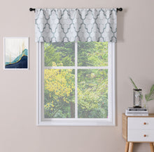 Kate Aurora Living Shabby Trellis Clover Rod Pocket Window Curtain Valances - 56 in. W x 14 in. L, Turquoise