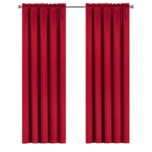 Kate Aurora 6 Piece Maison Estate Collection Semi Sheer Window Curtains & Beaded Valance Set - Christmas Red