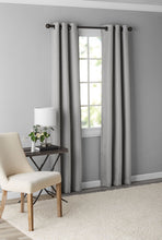 Kate Aurora Modern Living 2 Pack Textured Woven Light Filtering Grommet Top Window Curtain Panels - 84 in. Long - Stone