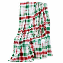Kate Aurora Christmas Essentials Ultra Soft & Plush Red, White & Green Plaid Accent Throw Blanket - 50" x 60"