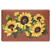 GoodGram Oversized Premium Anti Fatigue Memory Foam Kitchen Floor Mat - 30 in. W x 18 in. L, Black Eye Susan Sunflowers