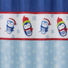 Kate Aurora Christmas Winter Frosty Penguins Lightweight Fabric Shower Curtain