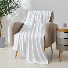 Kate Aurora Ultra Plush Contemporary Geometric Hypoellergenic Accent Throw Blanket - 50 in. W x 60 in. L - White