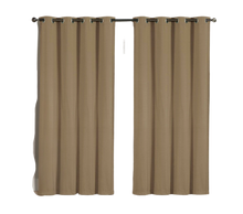 GoodGram 2 Pack: Hotel Thermal Grommet 100% Blackout Curtains - 52 in. W x 90 in. L, Taupe