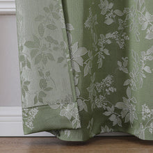 Kate Aurora 2 Piece Essence Floral Grommet Top Window Curtain Panels - 84 in. Long - Green