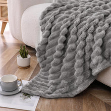 Kate Aurora Modern Lux Ultra Soft & Plush Ribbed Accent Throw Blanket - 50 in. W x 60 in. L - Silver