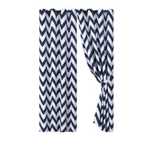 Kate Aurora 2 Pack Room Darkening Juvi Chevron Grommet Top Window Curtains With Tiebacks - 50 in. W x 84 in. L, Navy