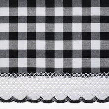 GoodGram Buffalo Check Gingham Custom Window Curtain Treatments - Tiers 29 in. W x 24 in. L, Black