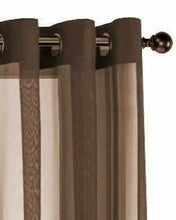 GoodGram Basic Home Grommet Top Sheer Single Window Curtain - 52 in. W x 84 in. L, Brown