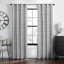 Kate Aurora Contemporary Woven Jacquard Modular Circles Grommet Top Single Window Curtain Panel - 63 in. Long - Gray