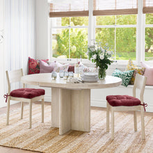 Kate Aurora Luxe Living Plush Solid Colored Textured Stain Resistant Chair Cushions/Pads With Tear Proof Ties - 4 Piece - Bur