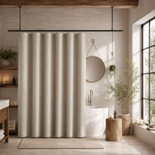 Kate Aurora Hotel Spa Collection Waffle Embossed Fabric Shower Curtain - 70 in. x 72 in. - Taupe