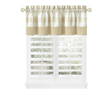 Kate Aurora Modern Country Farmhouse 3 Piece Buffalo Check Plaid Window Curtains & Valance Set - 63 in - Linen/Taupe