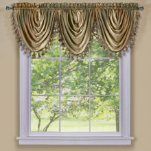 GoodGram Royal Ombre Crushed Semi Sheer Complete 6 Piece Window Curtain & Valance Set - 50 in. W x 84 in. L, Earth