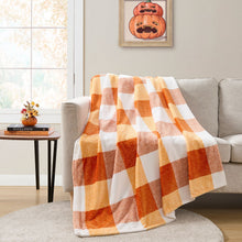 Kate Aurora Autumn Harvest Spice Thanksgiving Buffalo Plaid Farmhouse Accent Throw Blanket - 50" x 70"