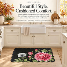 Kate Aurora Peony Garden Anti Fatigue Non-Skid Memory Foam Kitchen Floor Mat - 18 in. W x 30 in. L