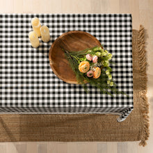 Kate Aurora Country Farmhouse Plaid Buffalo Check Stain & Spill Proof Fabric Tablecloths - 60in. X 104in. (8-10 Chairs), Blac