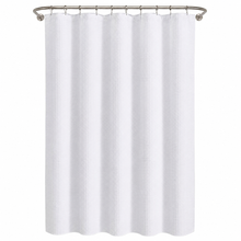 Kate Aurora Hotel Spa Collection Waffle Embossed Fabric Shower Curtain - 70 in. x 72 in. - White