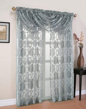 Kate Aurora Organza Sheer Milawi Complete 5 Piece Window Curtain Set - Grey/Silver