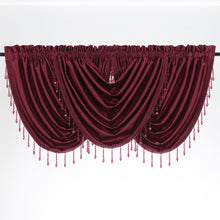 Kate Aurora Lux Living Complete 9 Piece Semi Sheer Rod Pocket Window Curtain & Valance Set - 52 in. W x 84 in. L, All Burgund