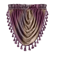 GoodGram Ombre Crushed Satin Sheer Single Window Curtains & Valances - 46 in. W x 42 in. L Single Valance, Aubergine