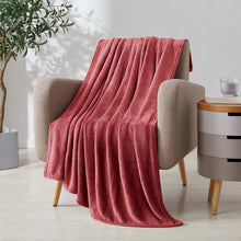 Kate Aurora Ultra Soft & Plush Ogee Damask Fleece Throw Blanket Covers - 50 in. W x 60 in. L - Garnet