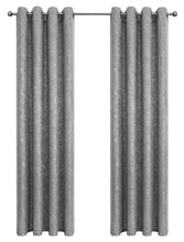 GoodGram Montauk Accents 2 Piece Grommet Top Sparkly Metallic Light Filtering Window Curtains - 63 in. Long - Gray