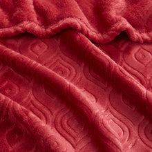 Kate Aurora Ultra Soft & Plush Modern Ogee Fleece Throw Blanket Covers - 50 in. W x 60 in. L - Garnet