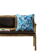 Kate Aurora 2 Piece Blue Tropical Floral Indoor/Outdoor Oversized & Overfilled Zippered Throw Pillow - 20" X 20"