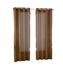 GoodGram Ultra Luxurious Elegant Sheer Grommet Single Curtain Panel - 54 in. W x 84 in. L, Chocolate Cake