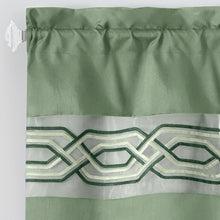 Kate Aurora Pacifico Complete 3 Piece Rod Pocket Embroidered Tier & Valance Kitchen Curtain Set - 24 in. Long - Sage